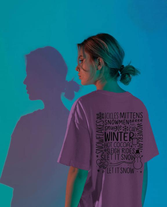 Winter Whispers Oversized T-Shirt for Women