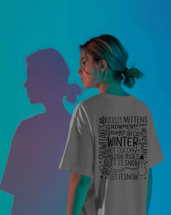 Winter Whispers Oversized T-Shirt for Women