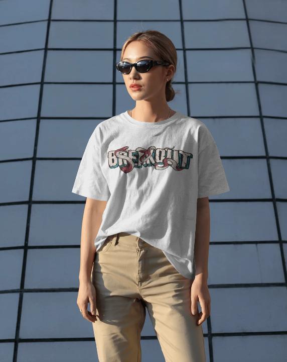 BREAKOUT Snake Graphic Women's Oversized T-Shirt