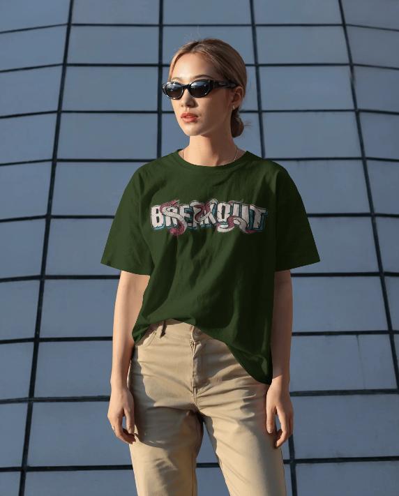 BREAKOUT Snake Graphic Women's Oversized T-Shirt